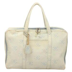 CHANEL Hand Bag Denim Light Blue Silver CC Auth